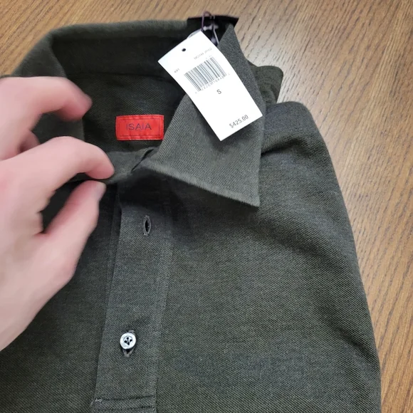 Isaia Mens Slim Fit Polo Shirt - Picture 6 of 6